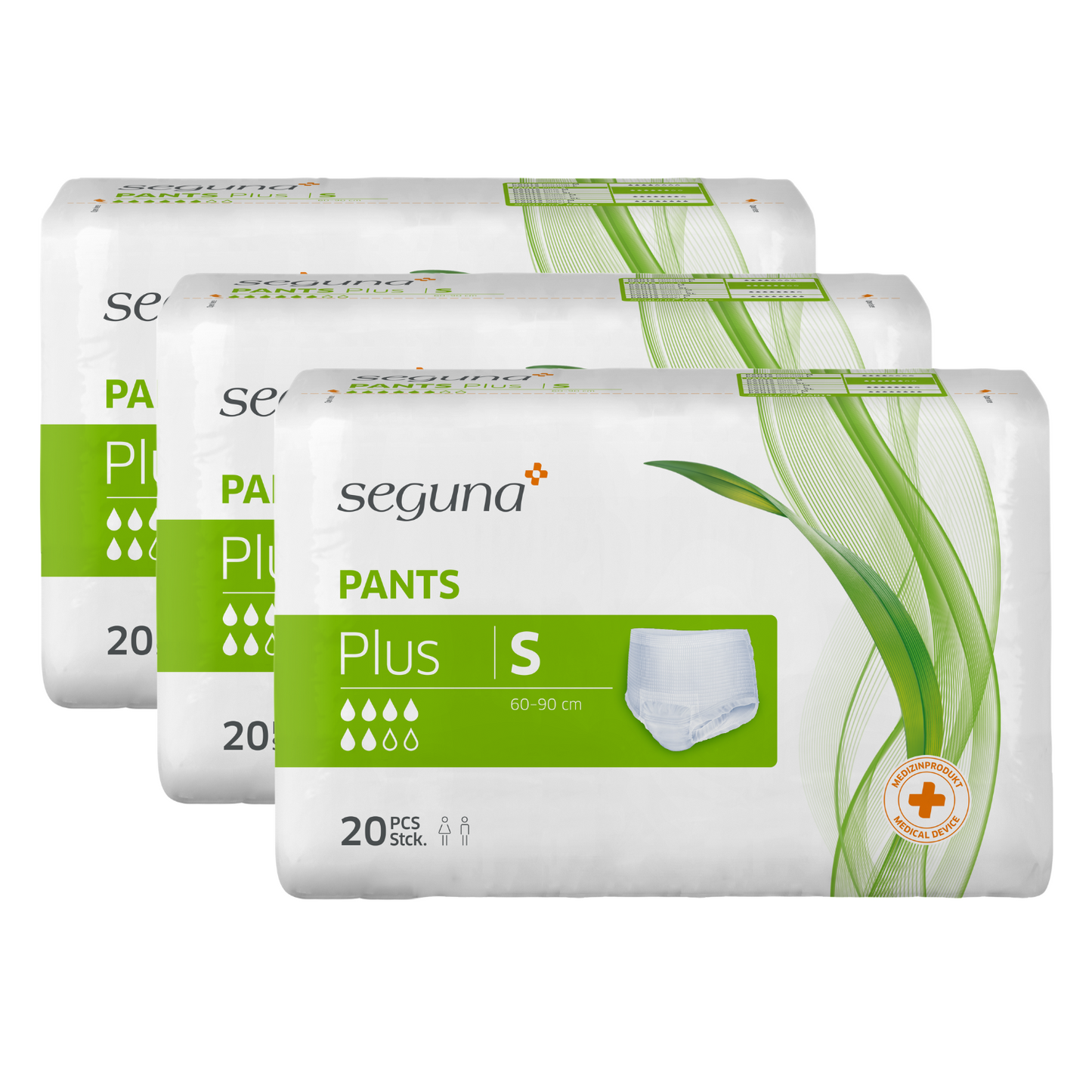 SEGUNA Pants Plus, Größe: S, Sparpaket (3 x 20 Stück)