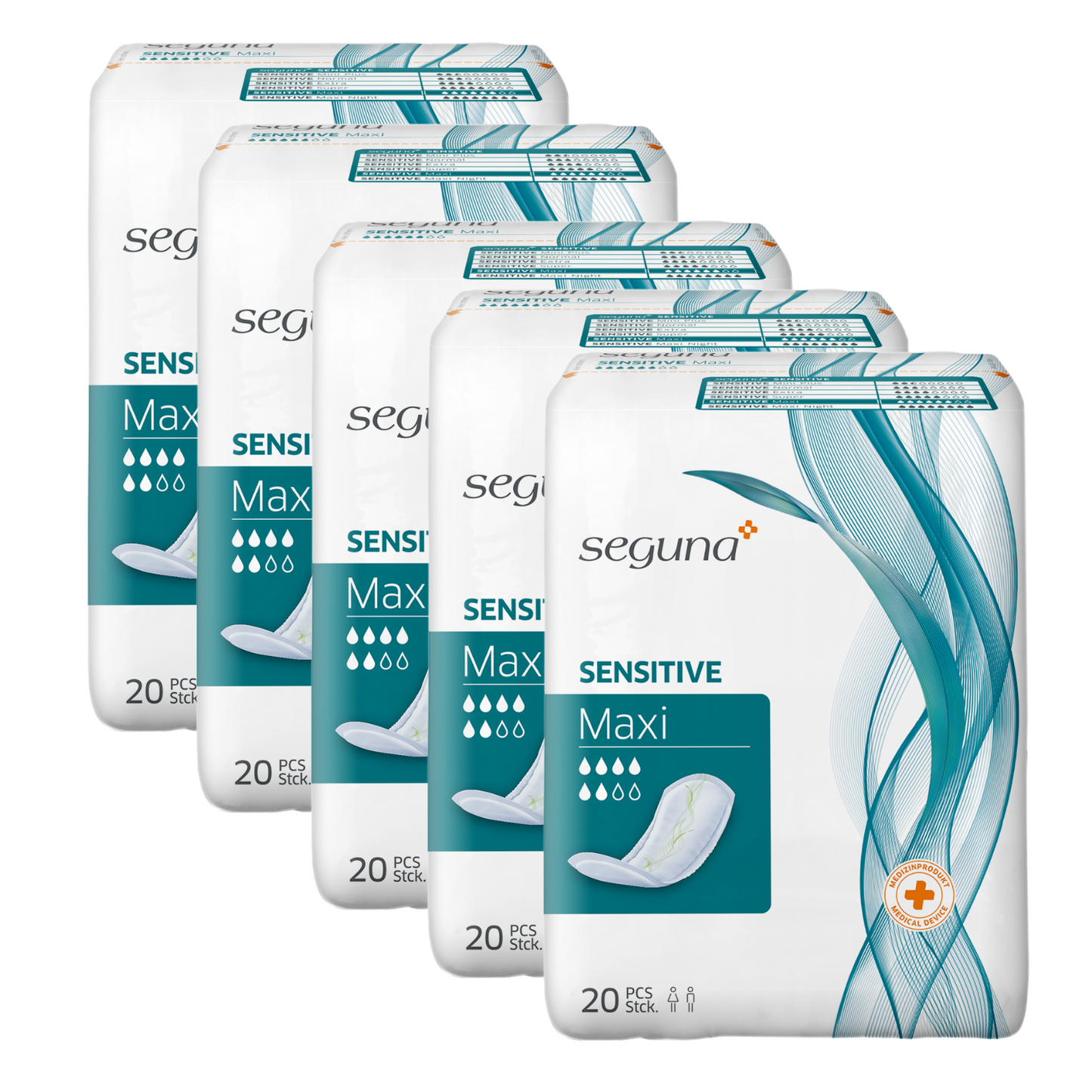 SEGUNA Sensitive Maxi, Sparpaket (5 x 20 Stück)