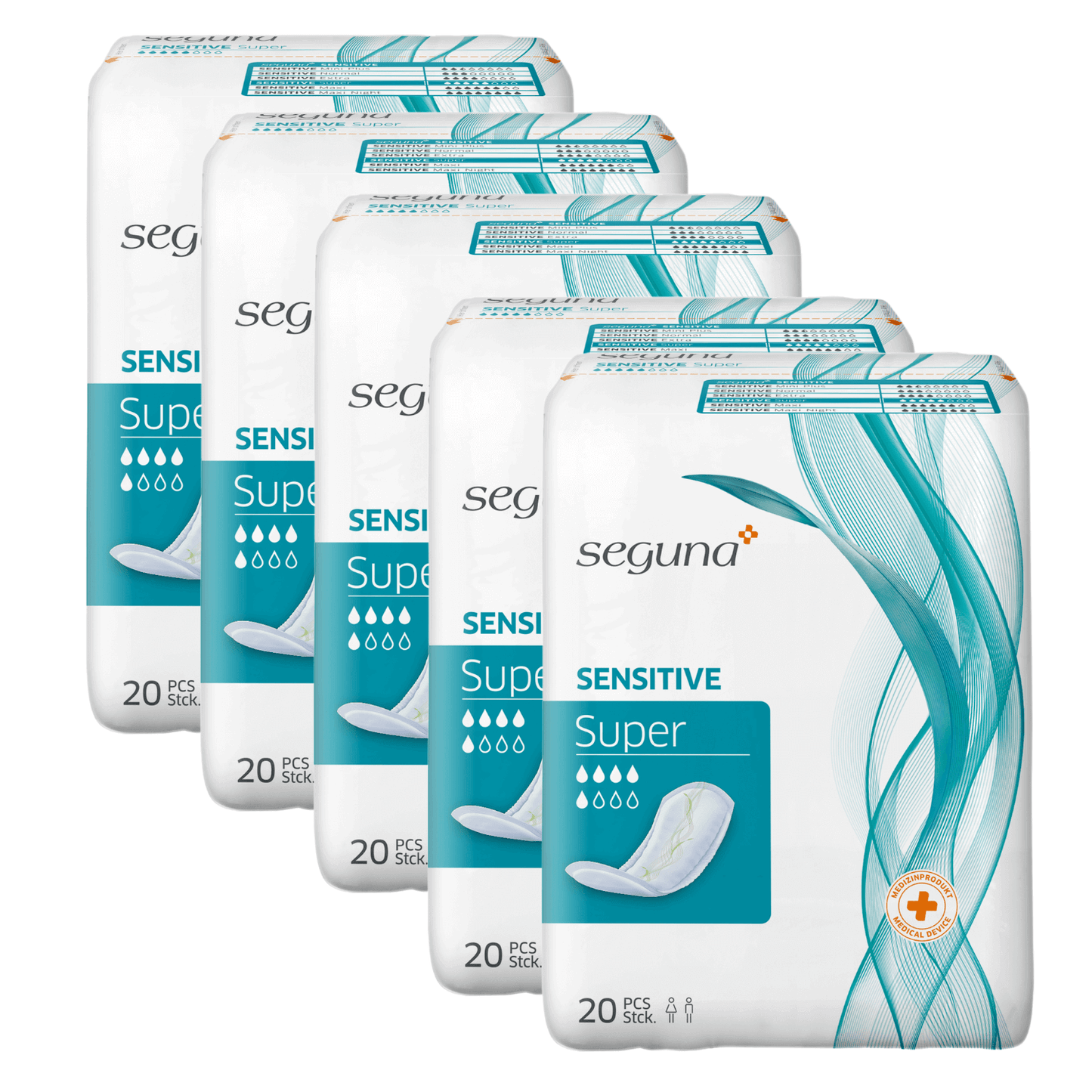 SEGUNA Sensitive Super, Sparpaket (5 x 20 Stück)