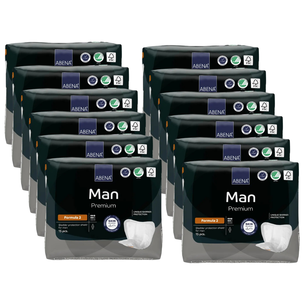 Abena Man Premium Formula, Größe: 2, Sparpaket (12 x 15 Stück)