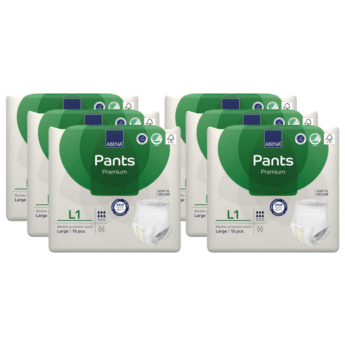 ABENA Pants Premium , Größe: L1, Sparpaket (6 x 15 Stück)
