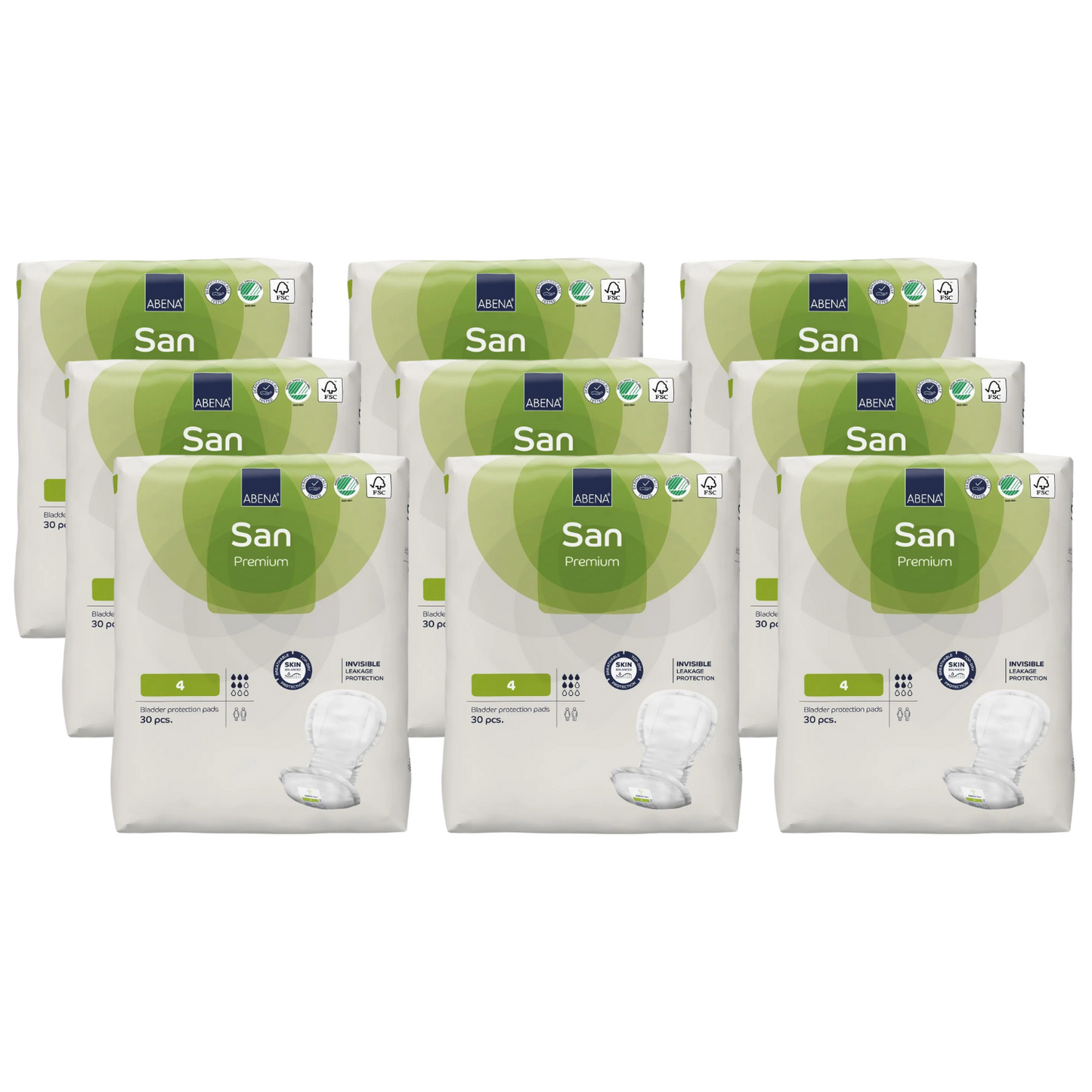 ABENA San Premium Einlagen, Größe: 4, Sparpaket (9 x 30 Stück)