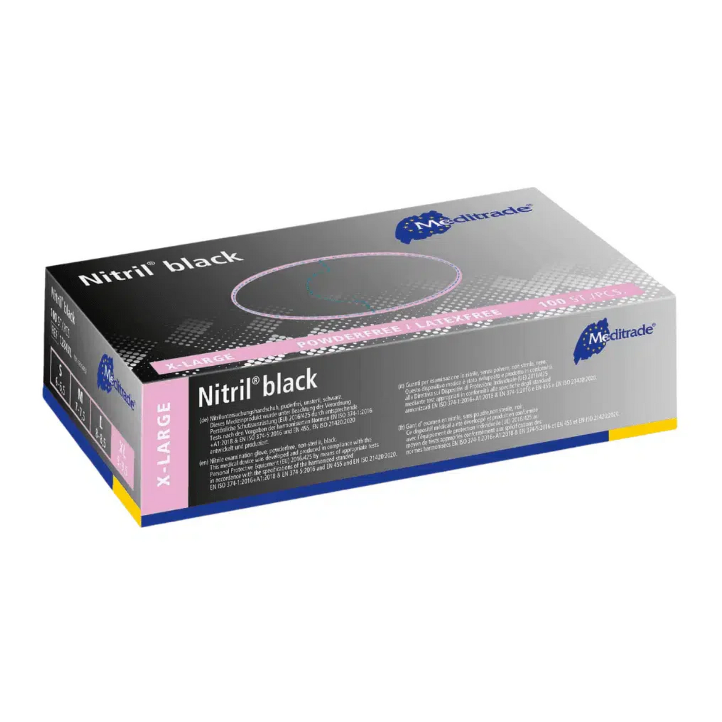 Meditrade Nitril-Handschuhe schwarz Gr. XL