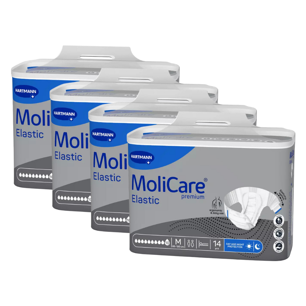 MoliCare Premium Elastic 10 Tropfen, Größe: M, Sparpaket (4 x 14 Stück)