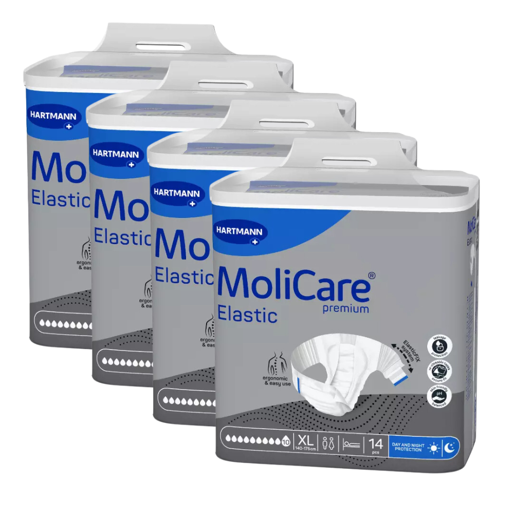 MoliCare Premium Elastic 10 Tropfen, Größe: XL, Sparpaket (4 x 14 Stück)