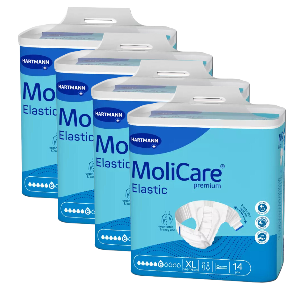 MoliCare Premium Elastic 6 Tropfen, Größe: XL, Sparpaket (4 x 14 Stück)