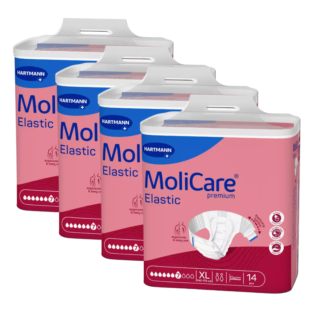 MoliCare Premium Elastic 7 Tropfen, Größe: XL, Sparpaket (4 x 14 Stück)