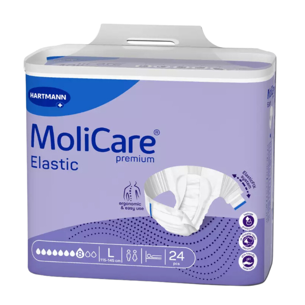 MoliCare Premium Elastic 8 Tropfen, Größe: L, Beutel 24 Stück
