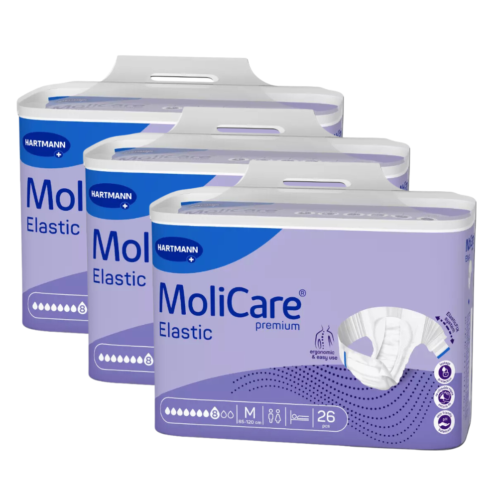 MoliCare Premium Elastic 8 Tropfen, Größe: M, Sparpaket (3 x 26 Stück)