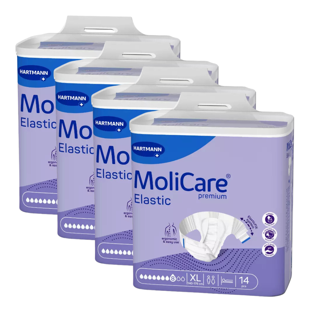 MoliCare Premium Elastic 8 Tropfen, Größe: XL, Sparpaket (4 x 14 Stück)