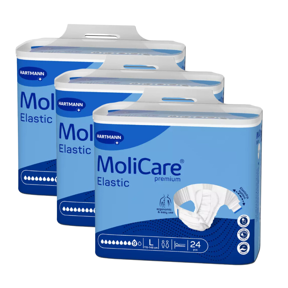 MoliCare Premium Elastic 6 Tropfen, Größe: L, Sparpaket (3 x 24 Stück)