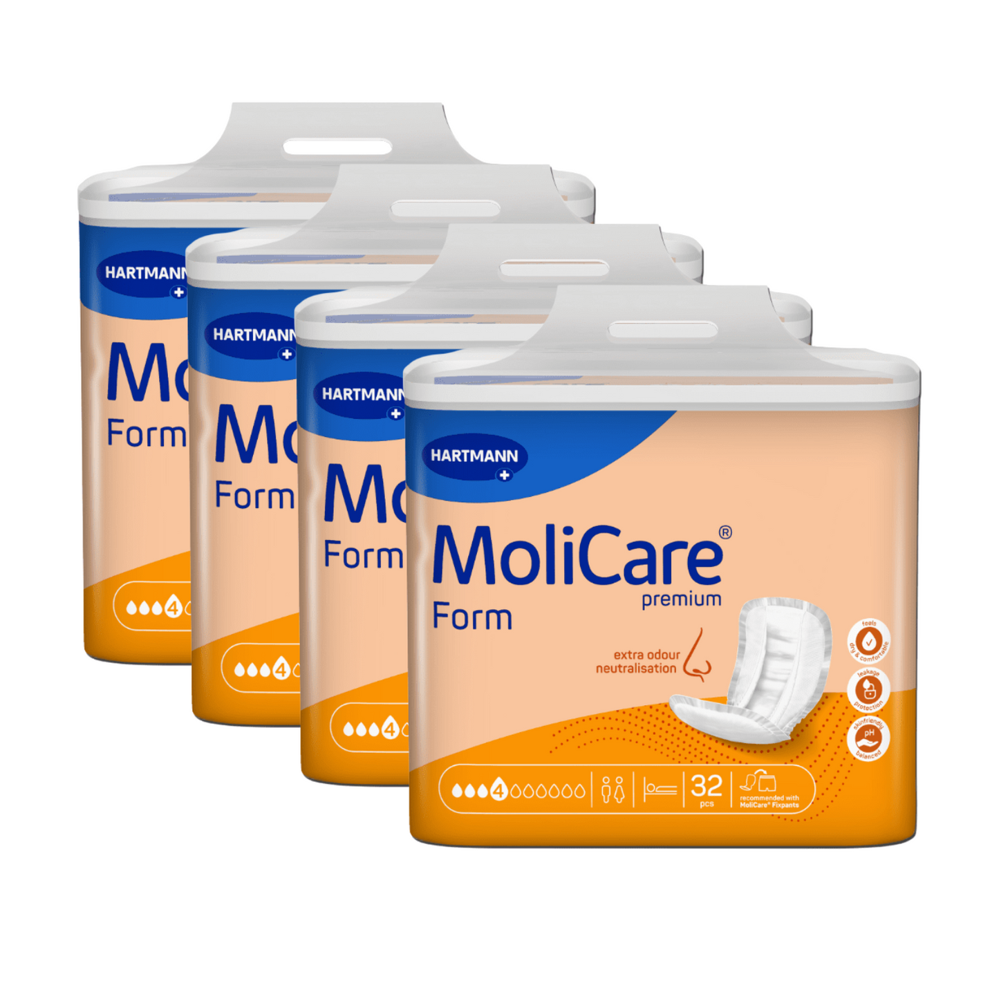 MoliCare Premium Form normal plus 4 Tropfen, Sparpaket (4 x 32 Stück)