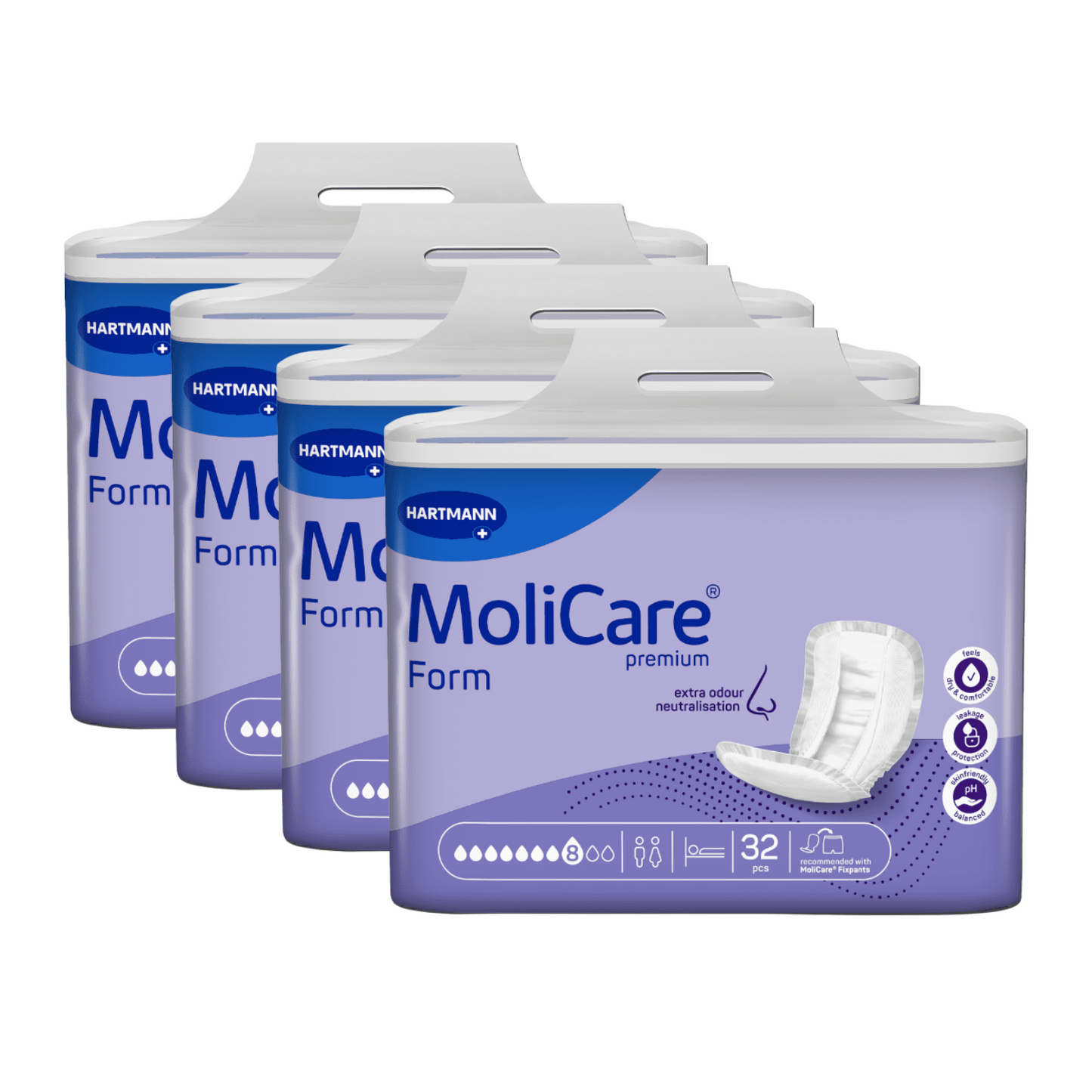 MoliCare Premium Form super plus 8 Tropfen, Sparpaket (4 x 32 Stück)