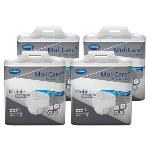 MoliCare Premium Mobile 10 Tropfen, Größe: L, Sparpaket (4 x 14 Stück)