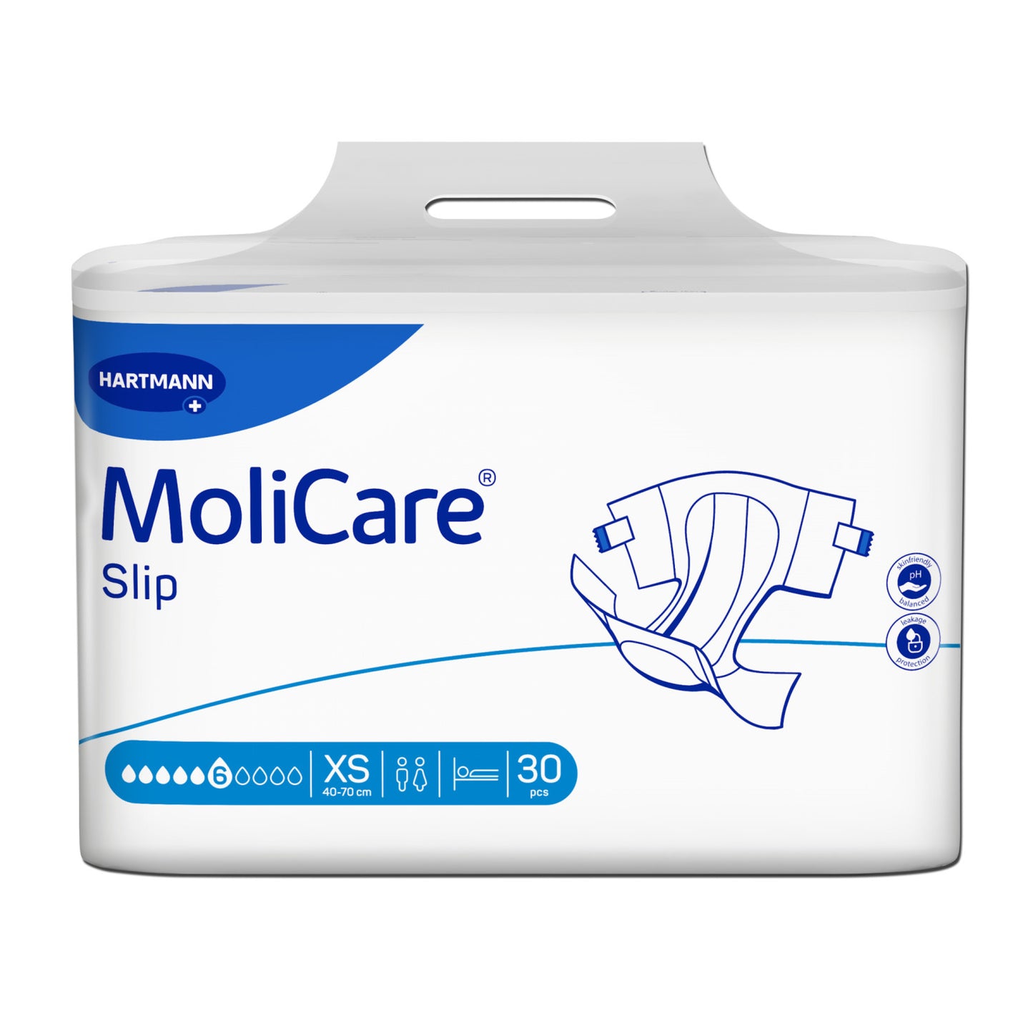 MoliCare Slip Extra Plus 6 Tropfen, Größe: XS, Beutel 30 Stück