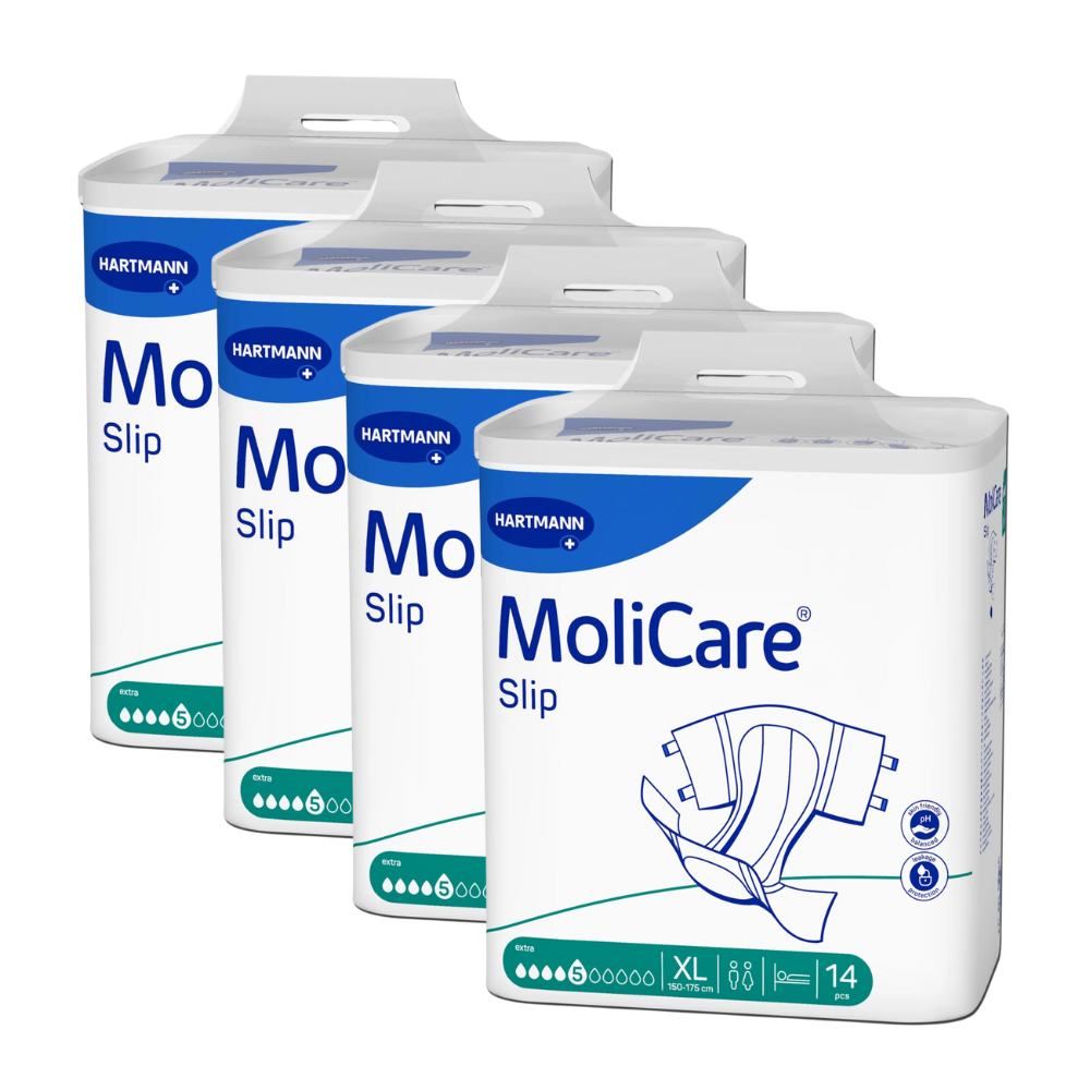 MoliCare Slip Extra 5 Tropfen, Größe: XL, Sparpaket (4 x 14 Stück)