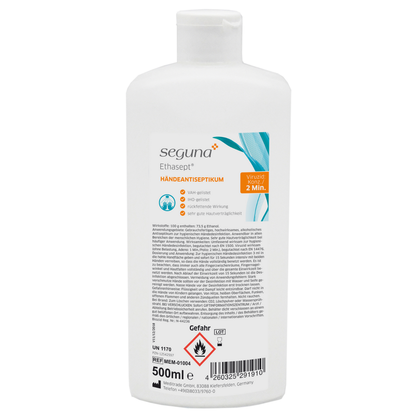 SEGUNA Hygiene Ethasept Händeantiseptikum, 500 ml