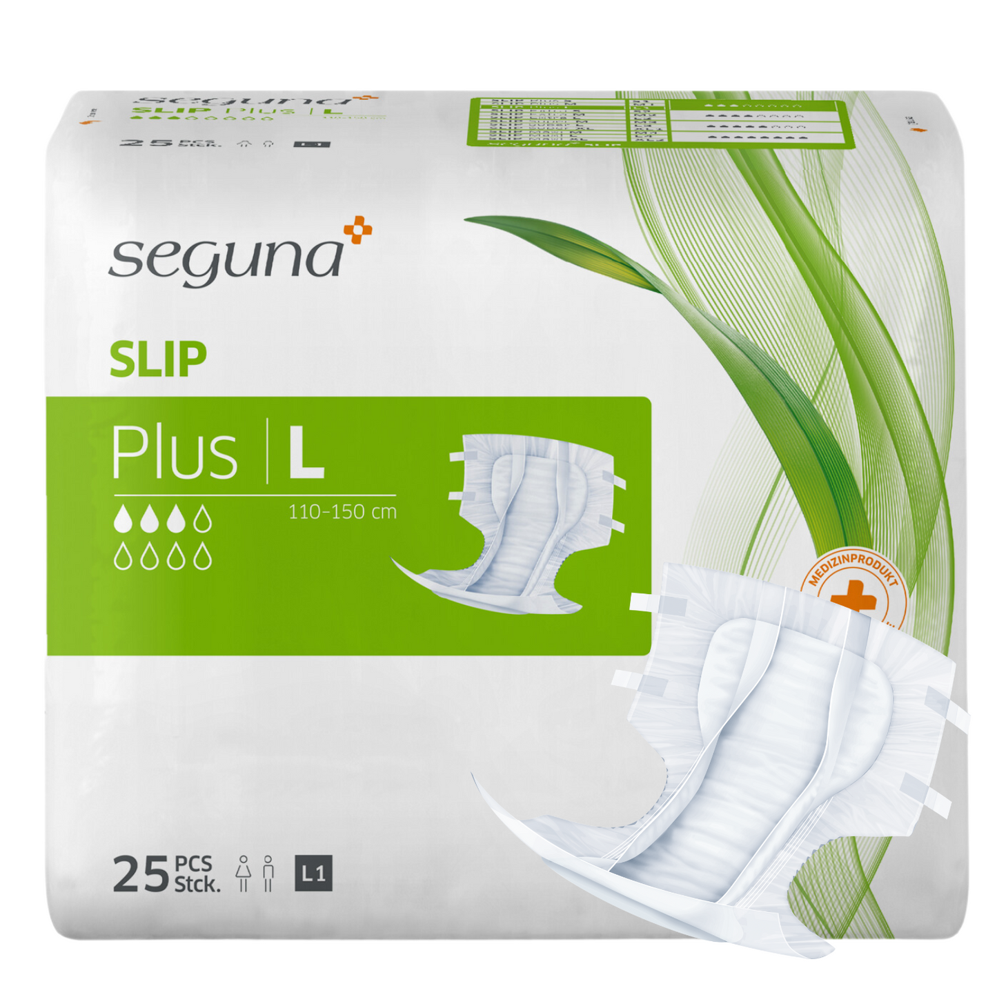 SEGUNA Slip Plus, Größe L, Beutel 25 Stück