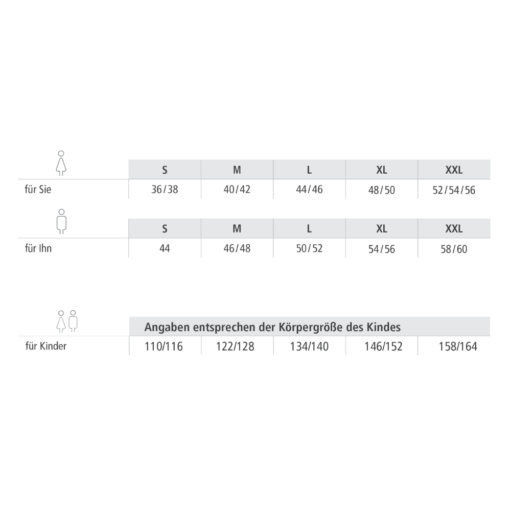 suprima Pflegeoverall für Kinder (4713), Pflegeoverall, Größentabelle