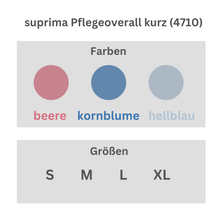 suprima Pflegeoverall kurz (4710), Farbe: kornblume (blau), 1 Stück