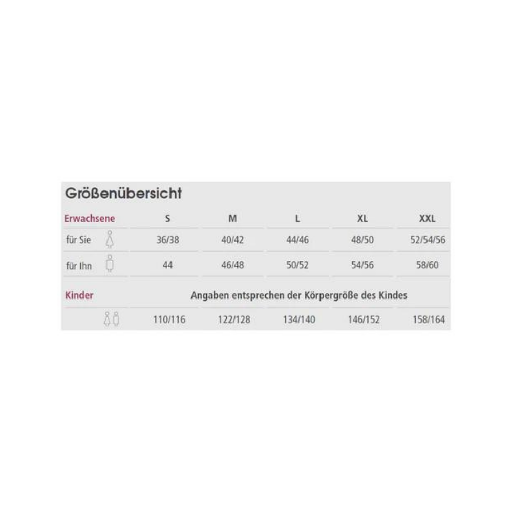 suprima Pflegeoverall Jogging CareActive (4520), Pflegeoverall, Größentabelle