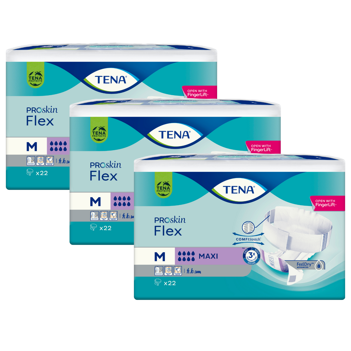 TENA Flex Maxi, Größe: M, Sparpaket (3 x 22 Stück)