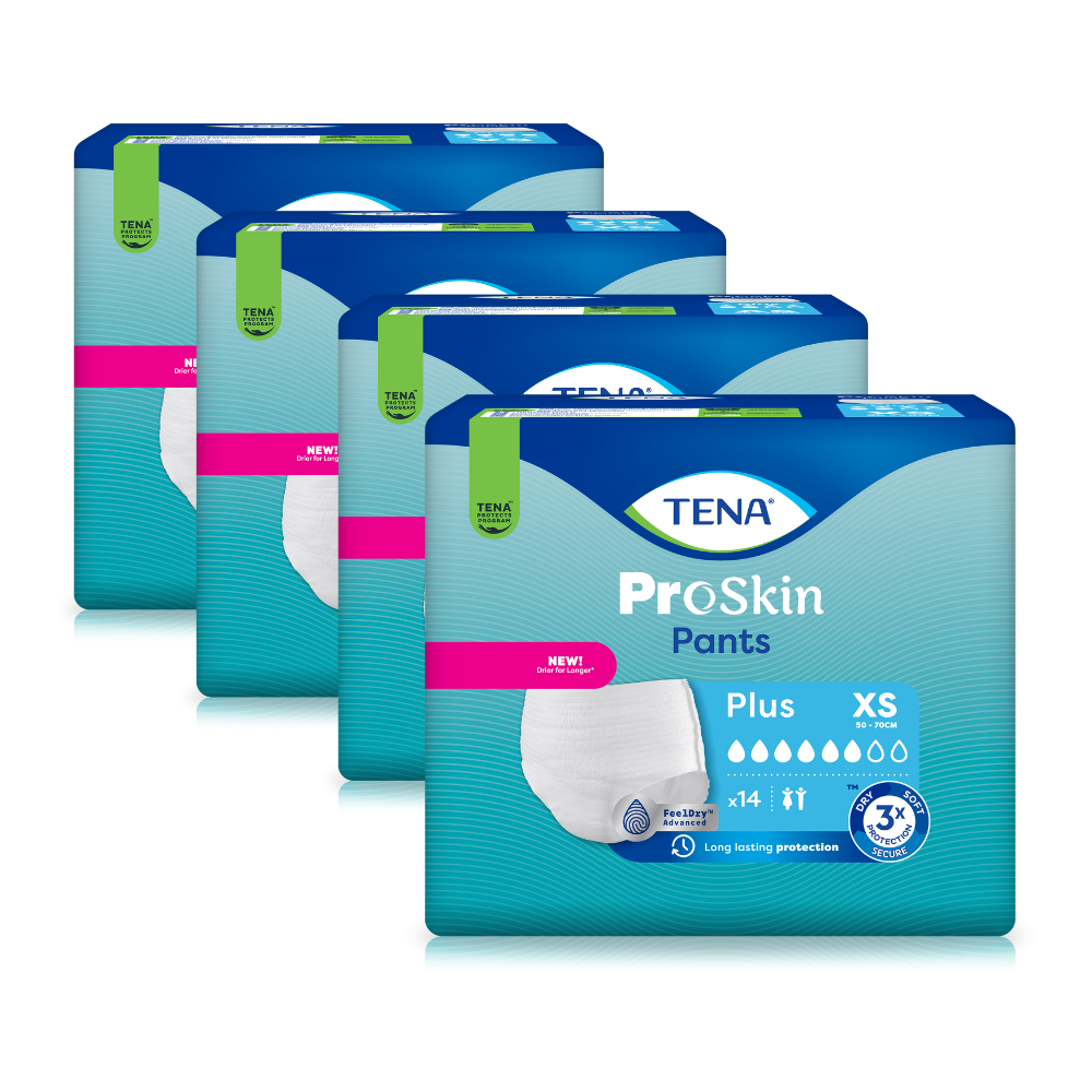 TENA Proskin Pants Plus, Größe: XS, Sparpaket 4x14 Stück