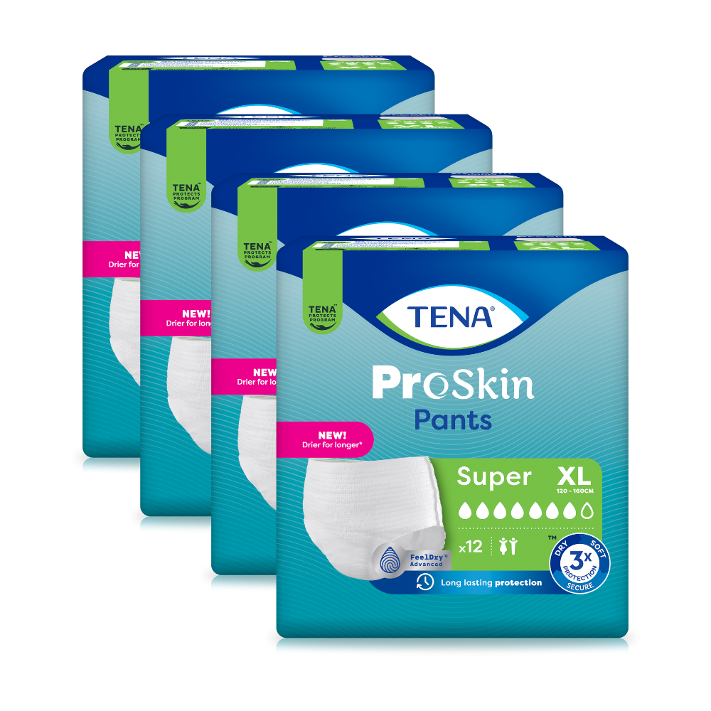 TENA Pro Skin Pants Super, Größe: XL, Sparpaket (4 x 12 Stück)