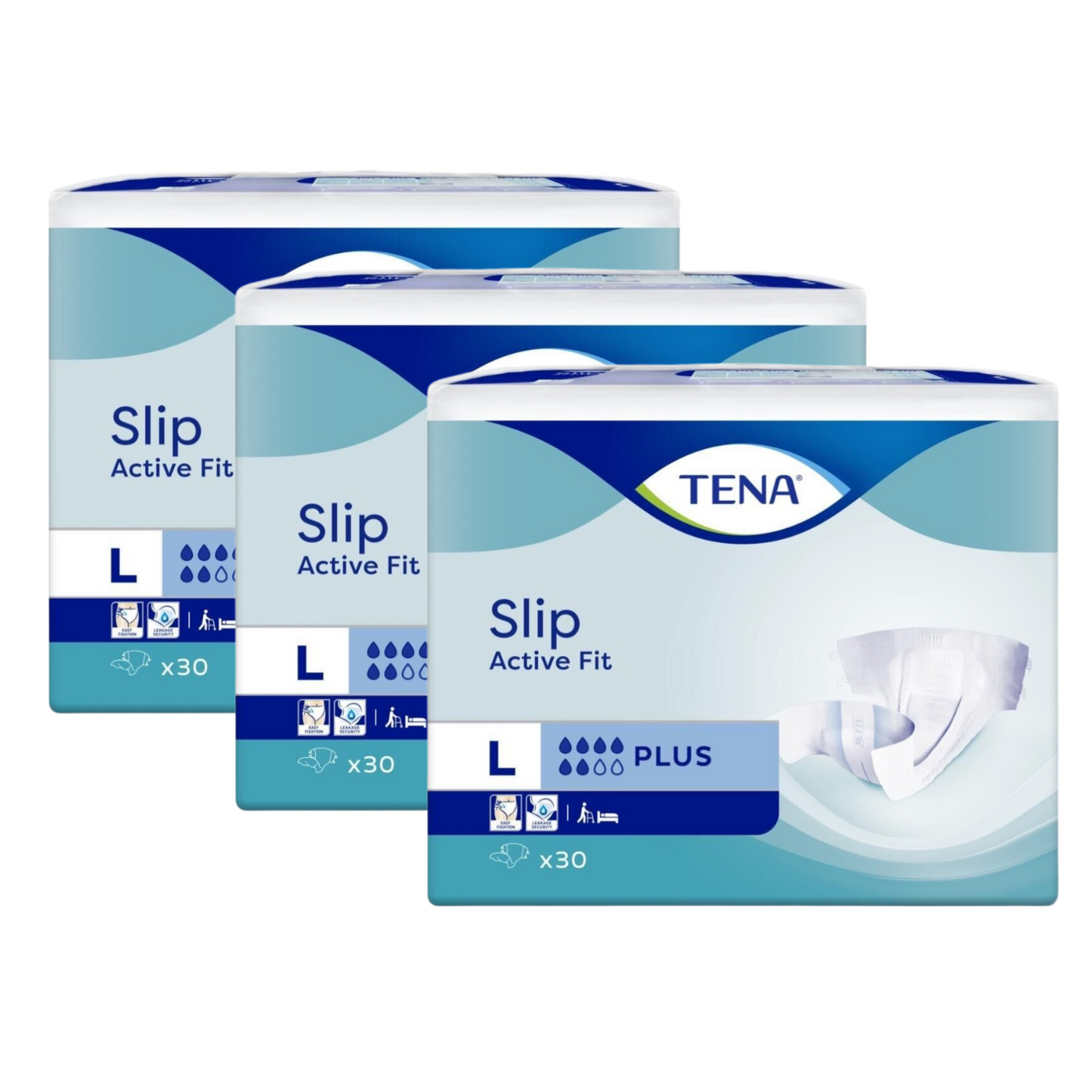 TENA Slip Active Fit Plus Größe: L, Sparpaket 3x30 Stück