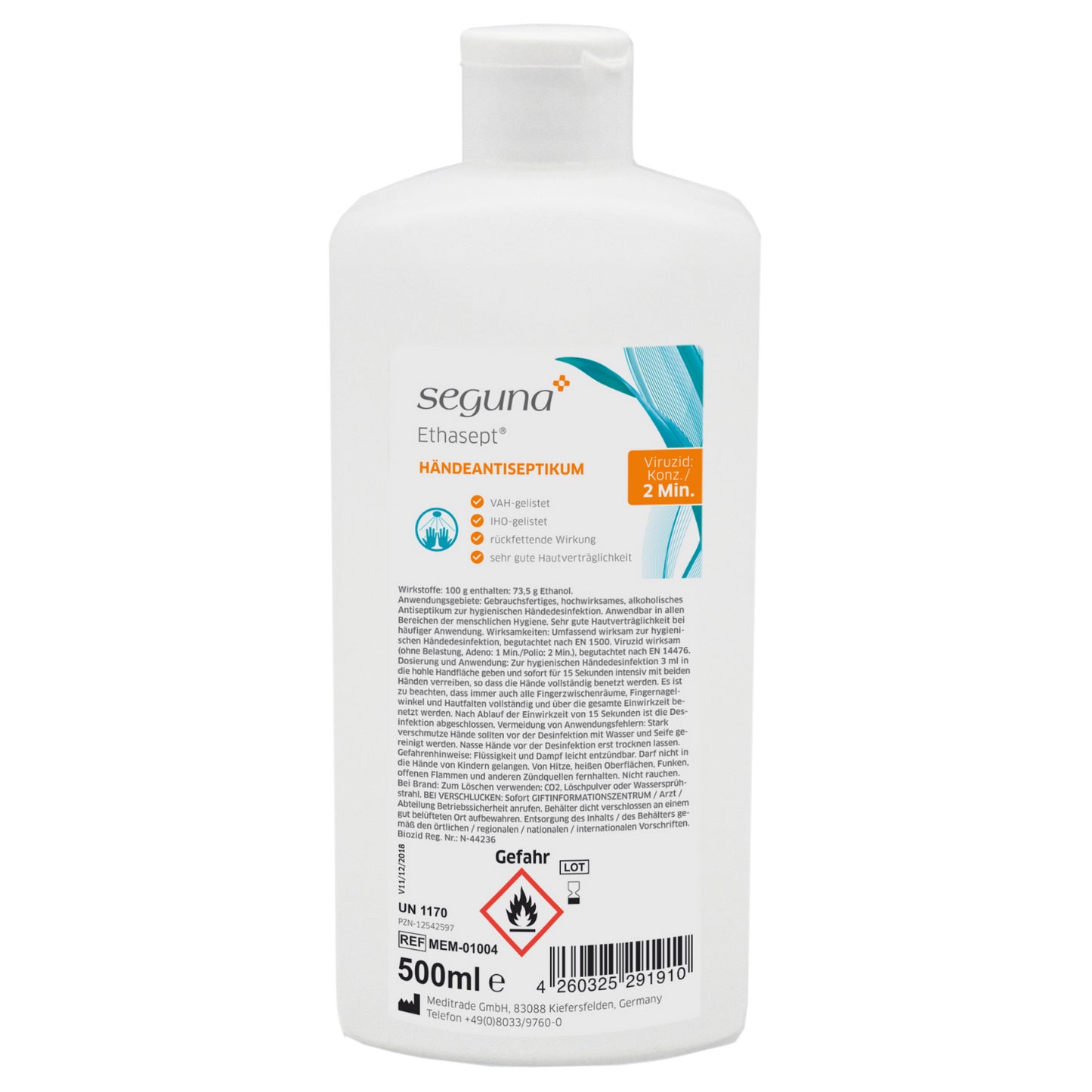 SEGUNA Hygiene Ethasept Händeantiseptikum, 500 ml