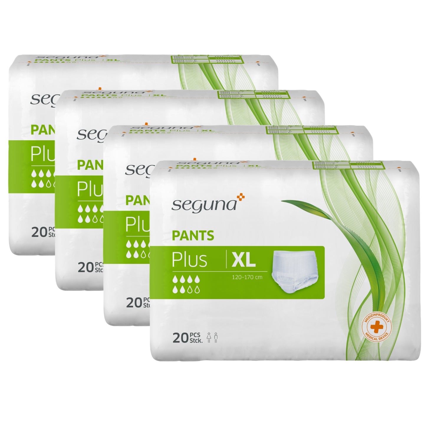 SEGUNA Pants Plus, Größe: XL, Sparpaket (4 x 20 Stück)