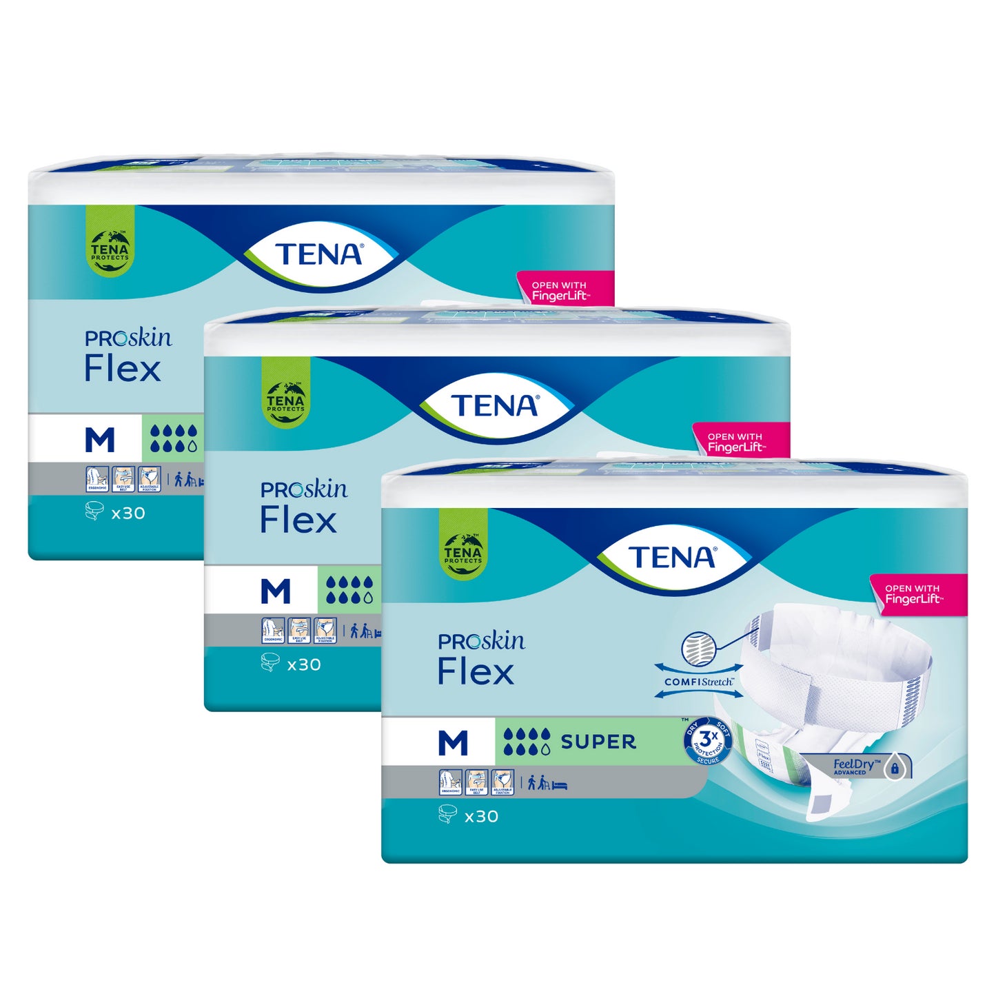 TENA Flex Super, Größe: M, Sparpaket (3 x 30 Stück)