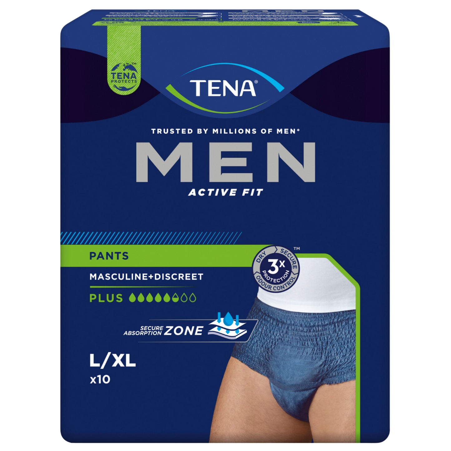 TENA Men Active Fit Pants Plus, Größe: L/XL, Beutel 10 Stück