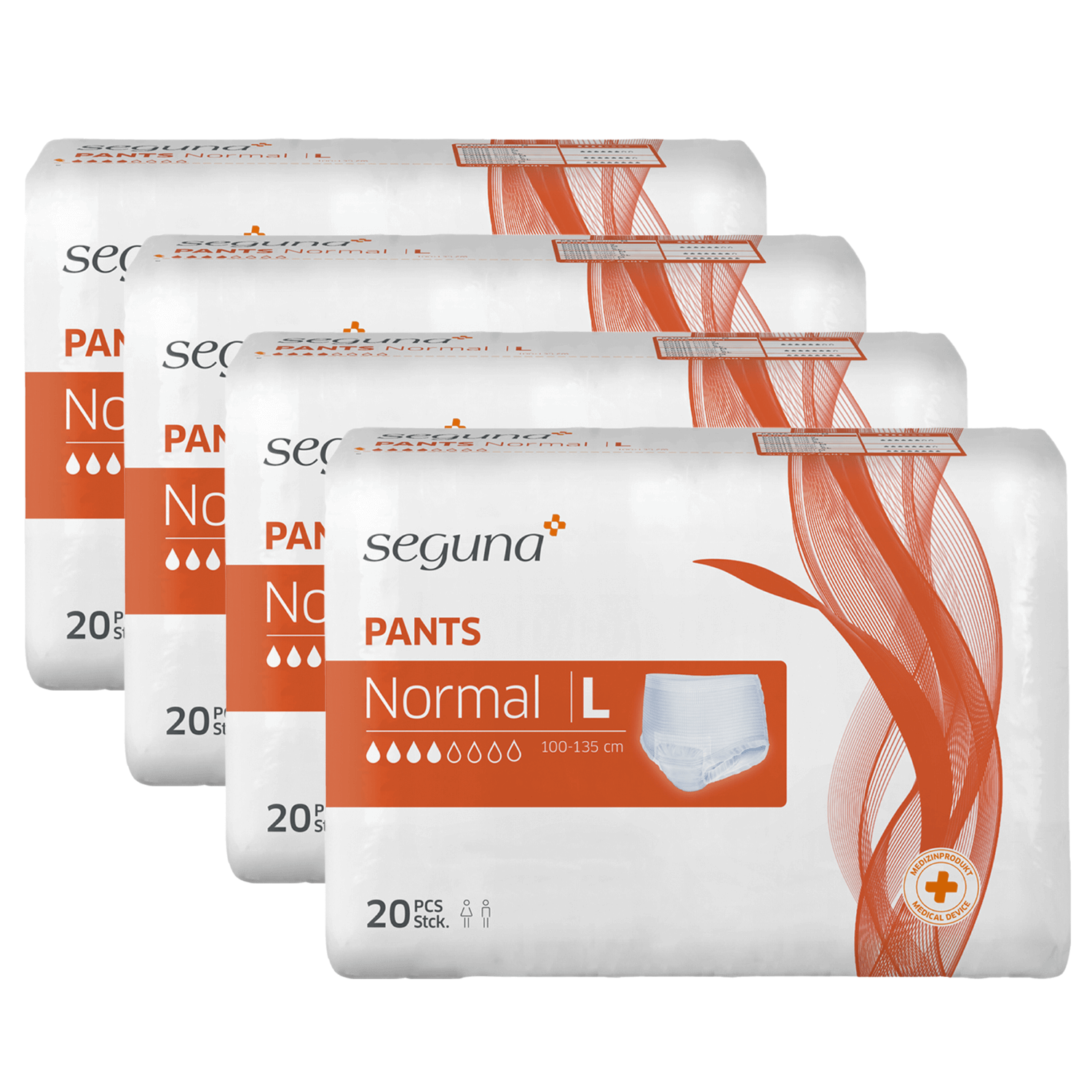 seguna pants normal, Größe L sparpaket 4x20 Stück 