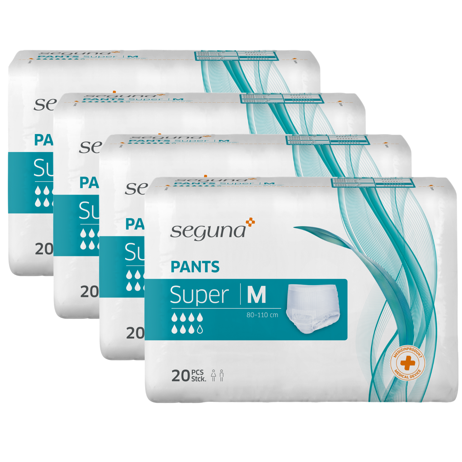 SEGUNA Pants Plus, Größe: M, Sparpaket (4 x 20 Stück)