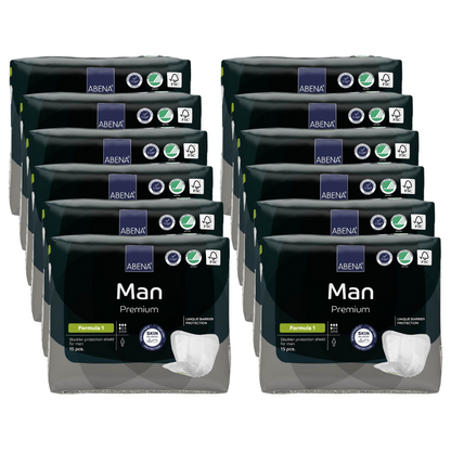 Abena Man Premium Formula, Größe: 1, Sparpaket (12 x 15 Stück)