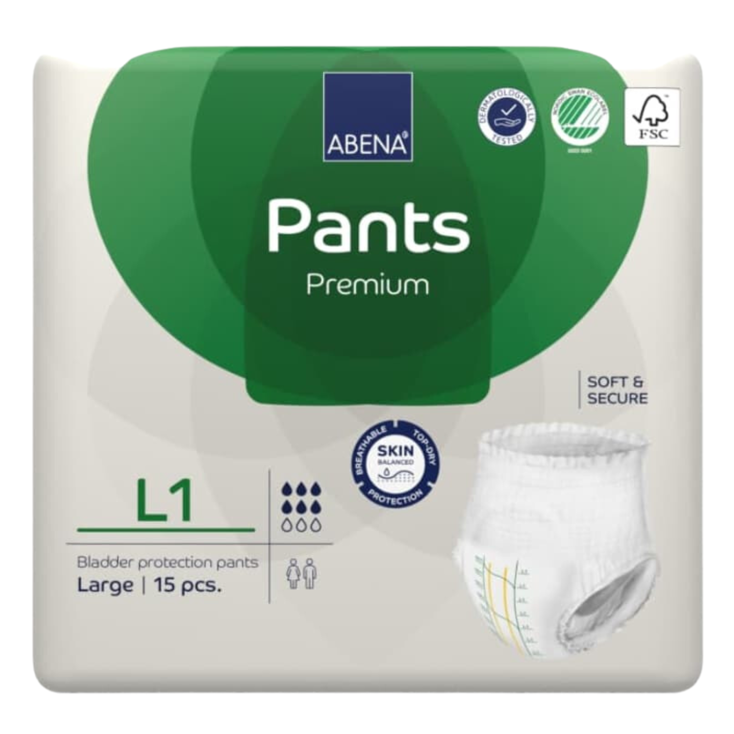 ABENA Pants Premium , Größe: L1, Beutel 15 Stück