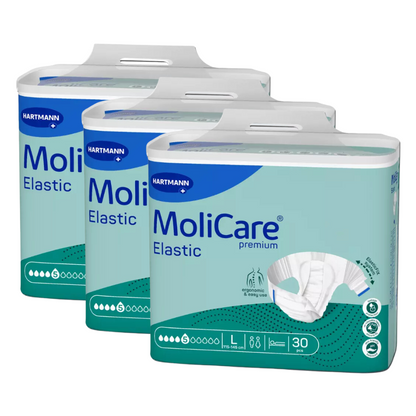 MoliCare Premium Elastic 5 Tropfen, Größe: L, Sparpaket (3 x 30 Stück)