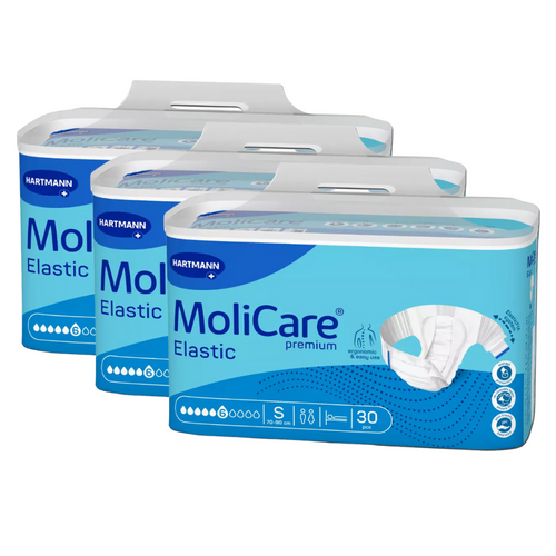 MoliCare Premium Elastic 6 Tropfen, Größe: S, Sparpaket (3 x 30 Stück)