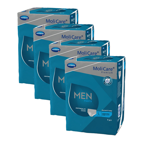 MoliCare Premium MEN PANTS 7 Tropfen, Größe: L, Sparpaket (4 x 7 Stück)