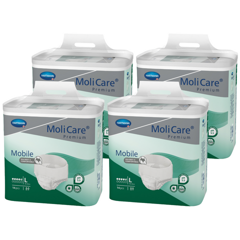 MoliCare Premium Mobile 5 Tropfen, Größe: L, Sparpaket (4 x 14 Stück)