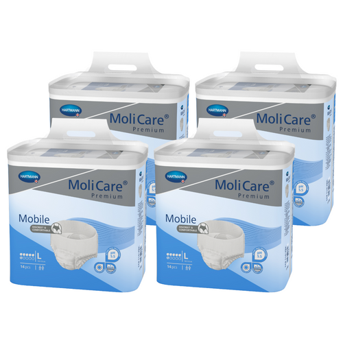 MoliCare Premium Mobile 6 Tropfen, Größe: L, Sparpaket (4 x 14 Stück)