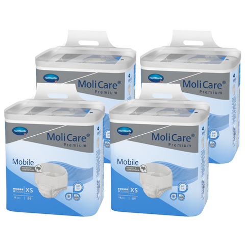 MoliCare Premium Mobile 6 Tropfen, Größe: XS, Sparpaket (4 x 14 Stück)