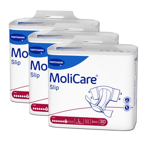 MoliCare Slip Super 7 Tropfen, Größe: L, Sparpaket (3 x 30 Stück)