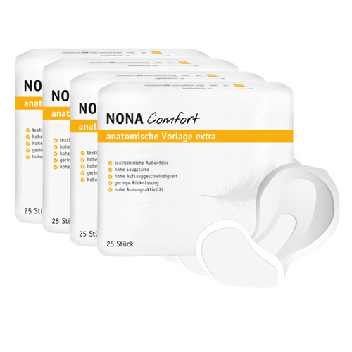 NONA Comfort anatomische Vorlage Normal, Sparpaket (4 x 25 Stück)