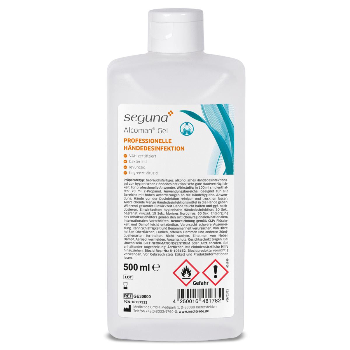 SEGUNA Alcoman-Gel Händedesinfektion, 500 ml, Produktbild