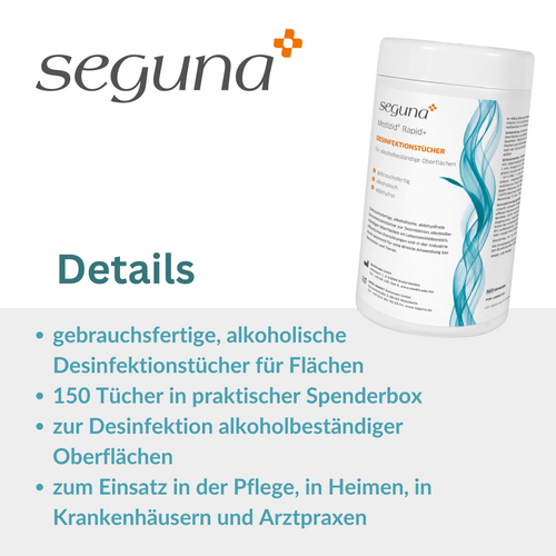 SEGUNA Medizid Rapid+, 150 Tücher plus 5 Nachfüllpackungen