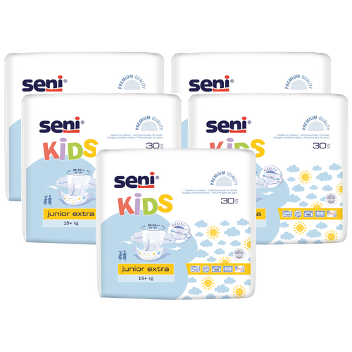 Seni Kids Junior Extra 15+ kg, Sparpaket (5 x 30 Stück)