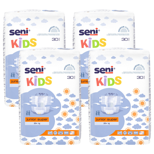 Seni Kids Junior Super 20+ kg, Sparpaket (4 x 30 Stück)