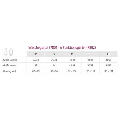 suprima Stomagürtel Funktion für Damen und Herren (7802), 1 Stück, Größentabelle